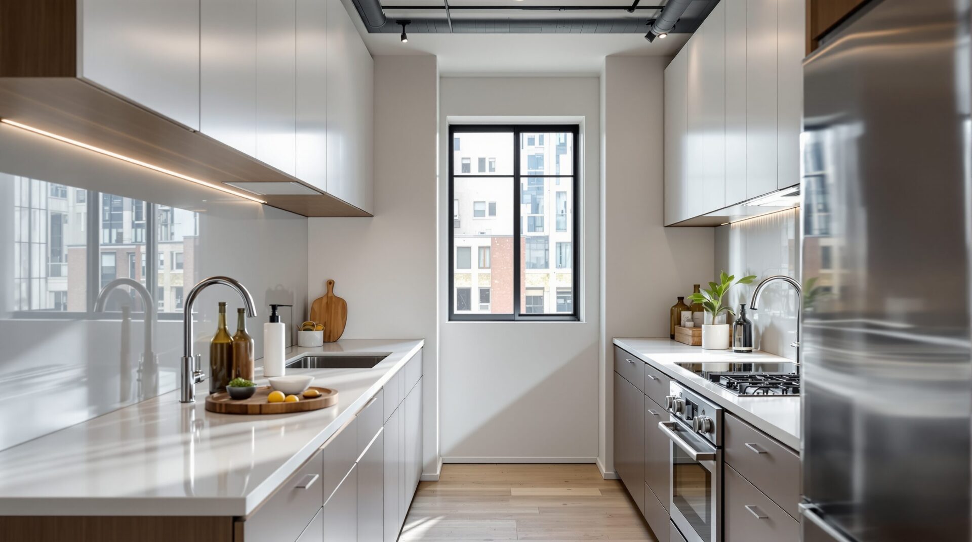 cuisine couloir amenagement