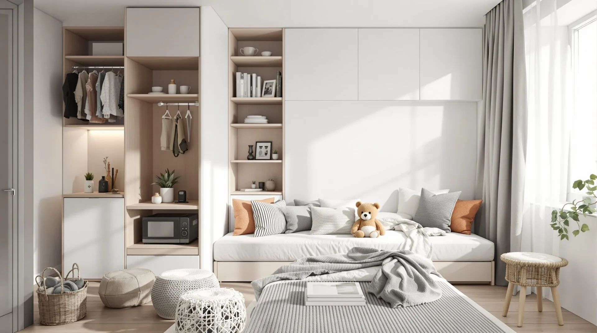 créer une chambre dans studio 24m2
