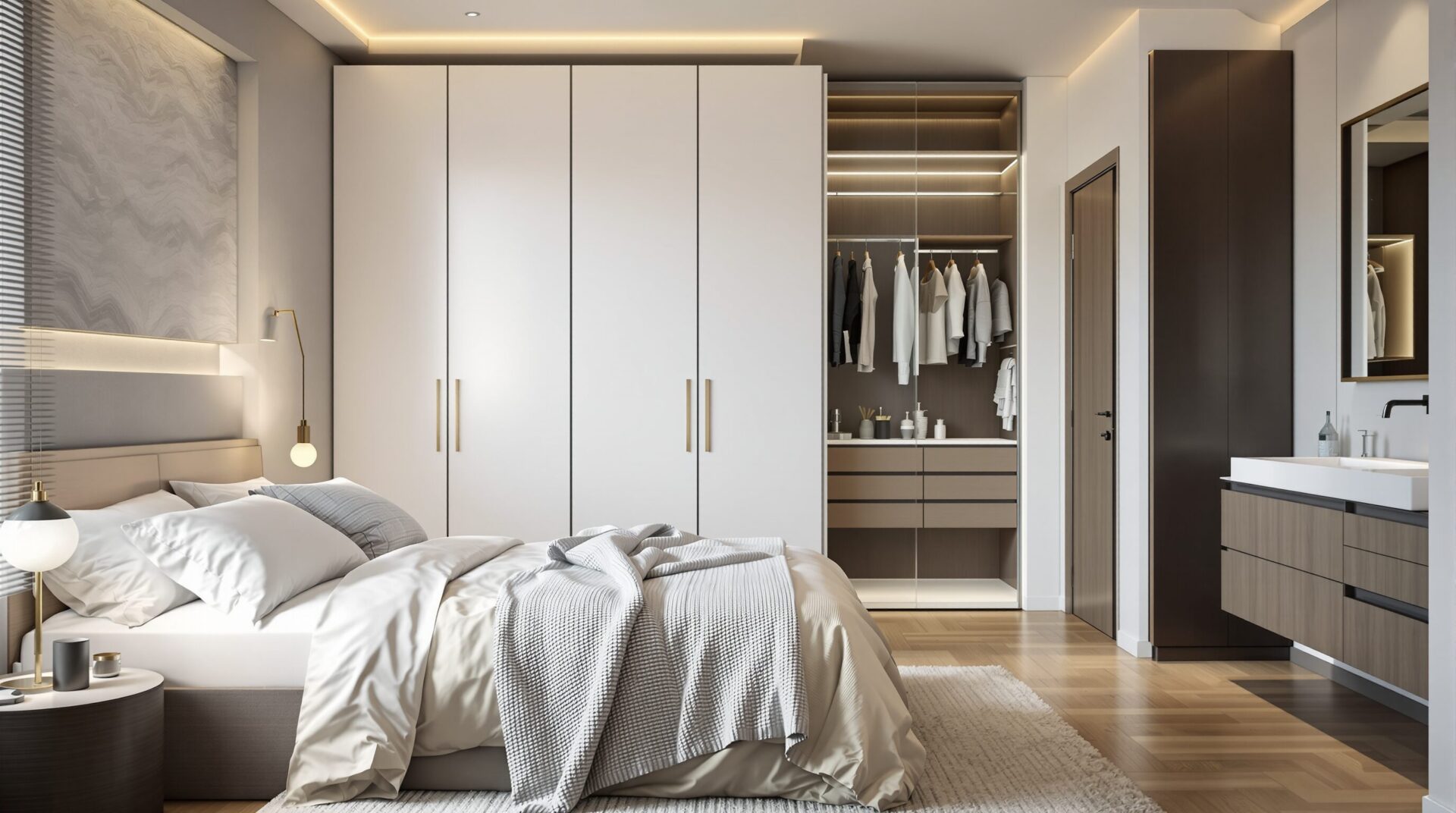 plan de chambre avec salle de bain