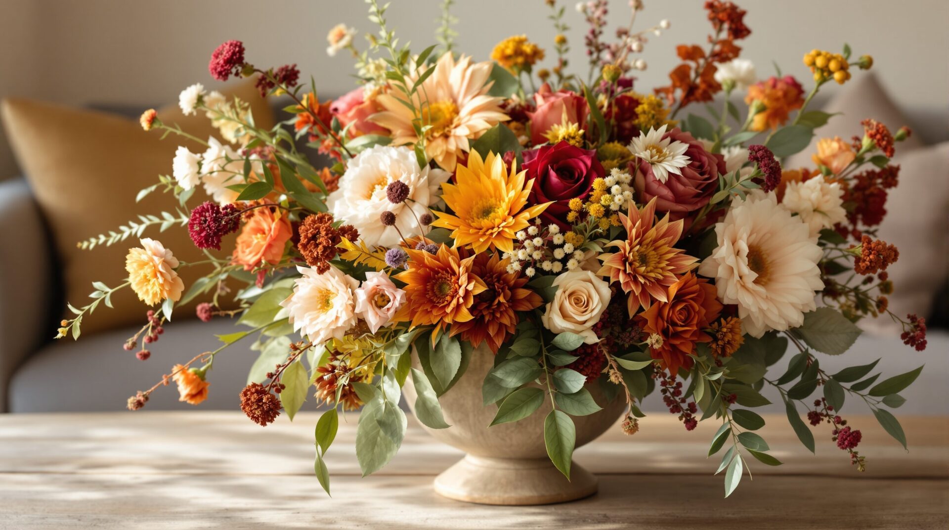 composition florale automne hiver