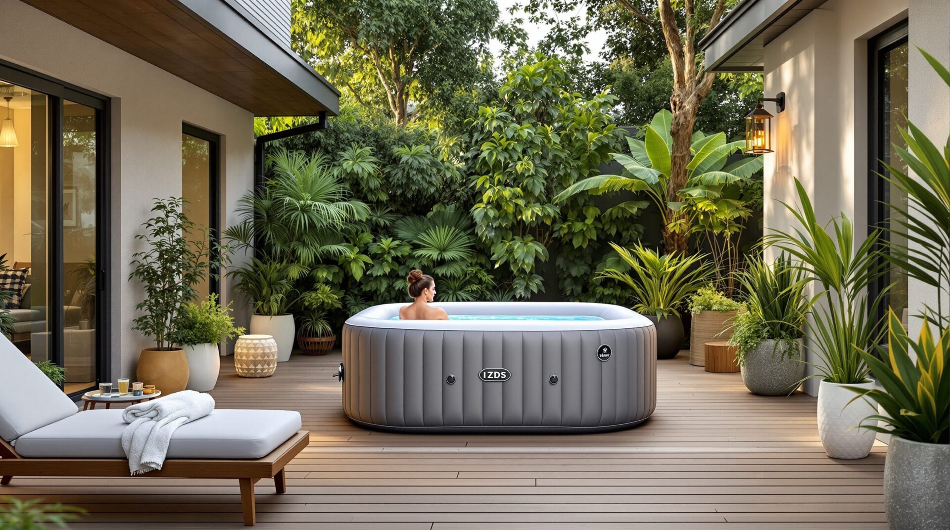 amenagement spa gonflable exterieur