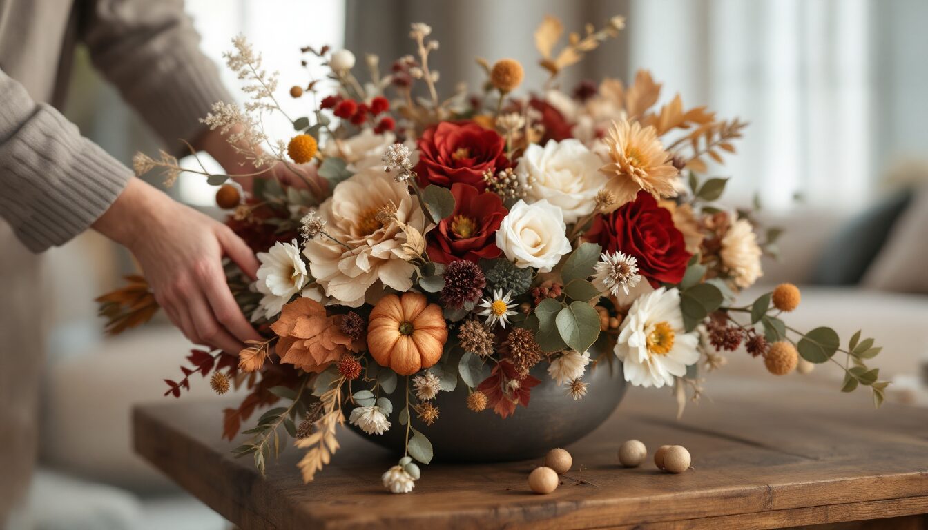 composition florale automne hiver