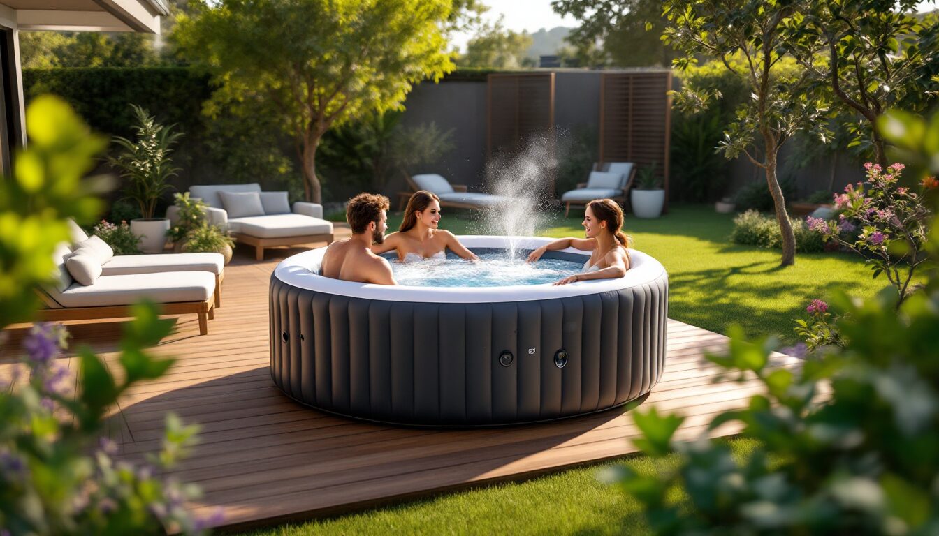 amenagement spa gonflable exterieur