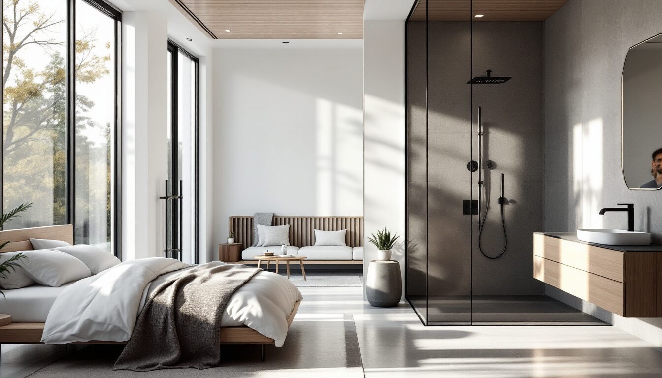 plan de chambre avec salle de bain