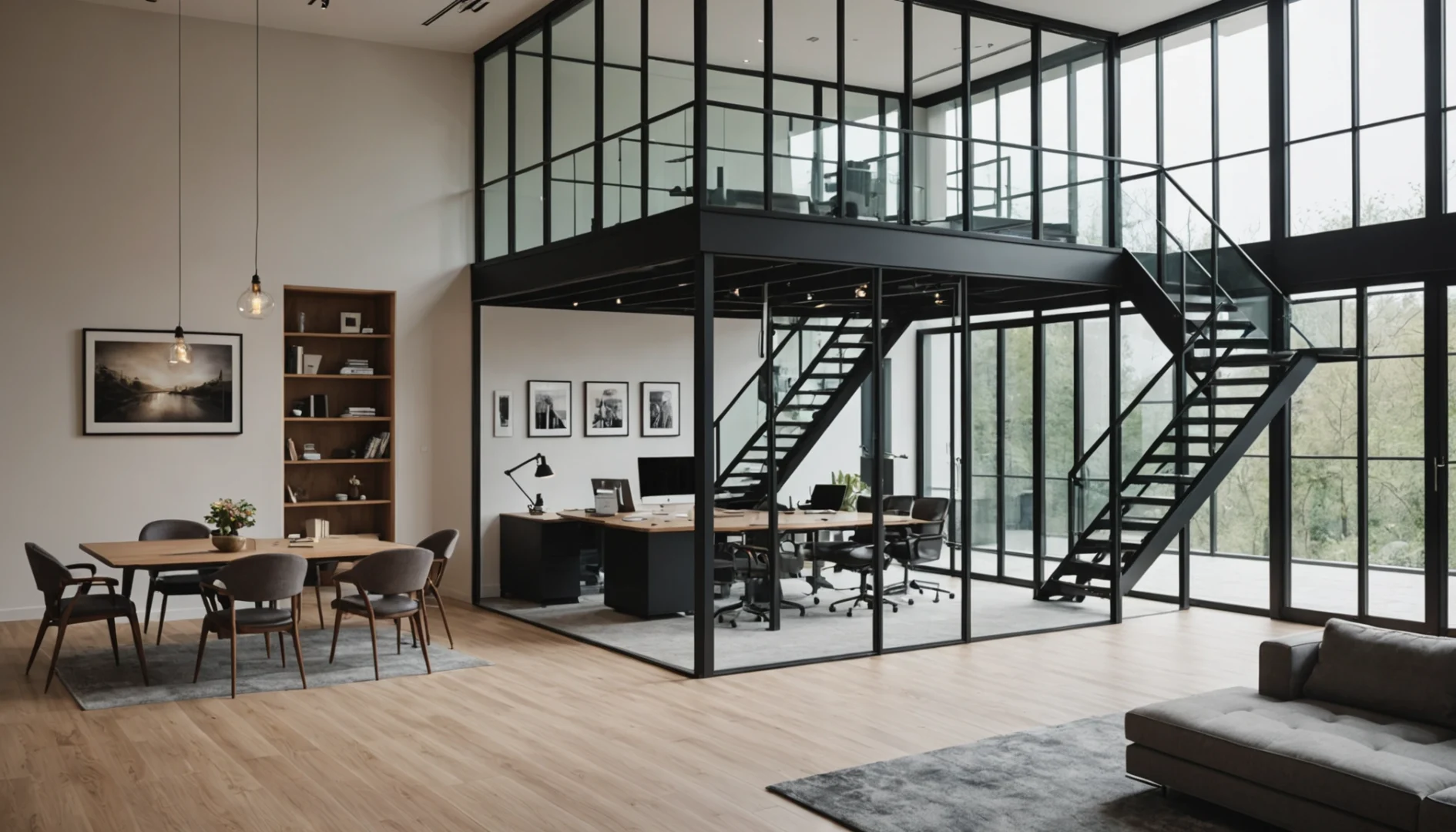 fermer une mezzanine avec une verriere