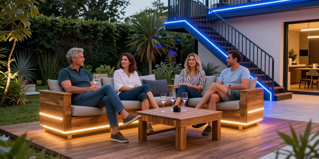Éclairer sa terrasse autrement : le néon LED s'invite dans le jardin